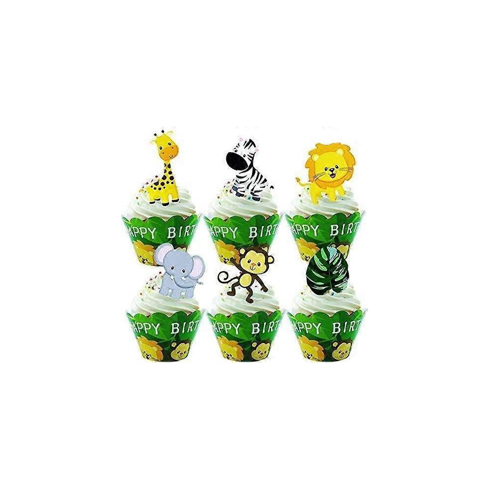 Kikidex (As Show, One Size) 24Pcs Cupcake Wrappers For Woodland Garland Forest Theme Supplies