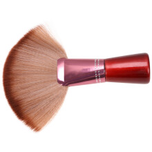 Fan Shape Nylon Bristles Makeup Brush Acrylic Handle Light Brown