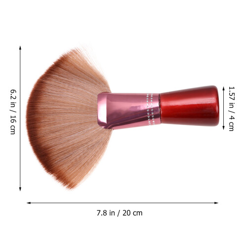 Fan Shape Nylon Bristles Makeup Brush Acrylic Handle Light Brown 1