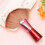 Fan Shape Nylon Bristles Makeup Brush Acrylic Handle Light Brown 3
