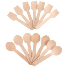200Pcs Disposable Wooden Spoons Natural Eco-Friendly Party Tableware