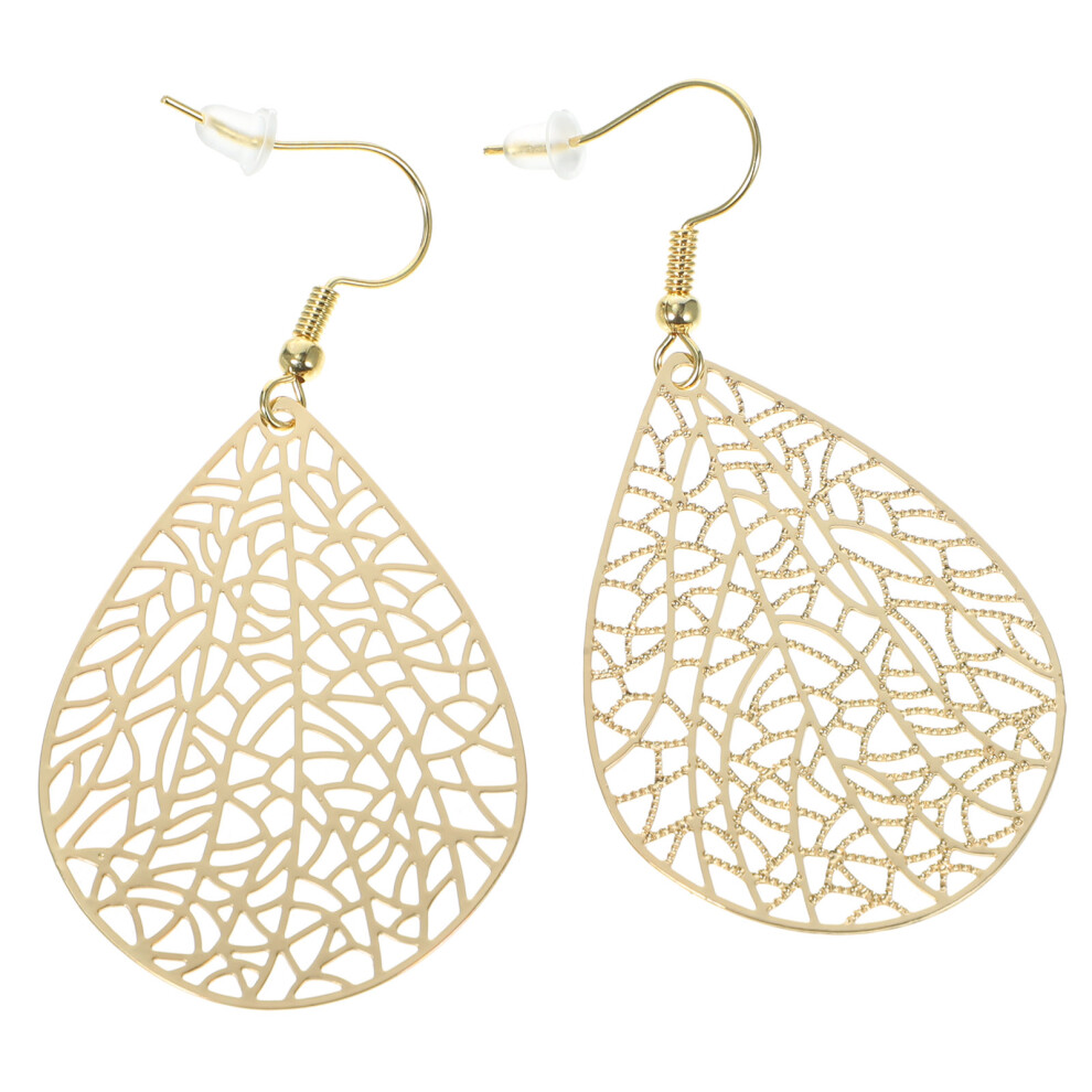 Photos - Earrings 2 Pairs Teardrop Leaf  For Women Copper Dangle Elegant