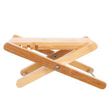 Bamboo Beauty Nail Pedicure Foot Stool Adjustable Folding