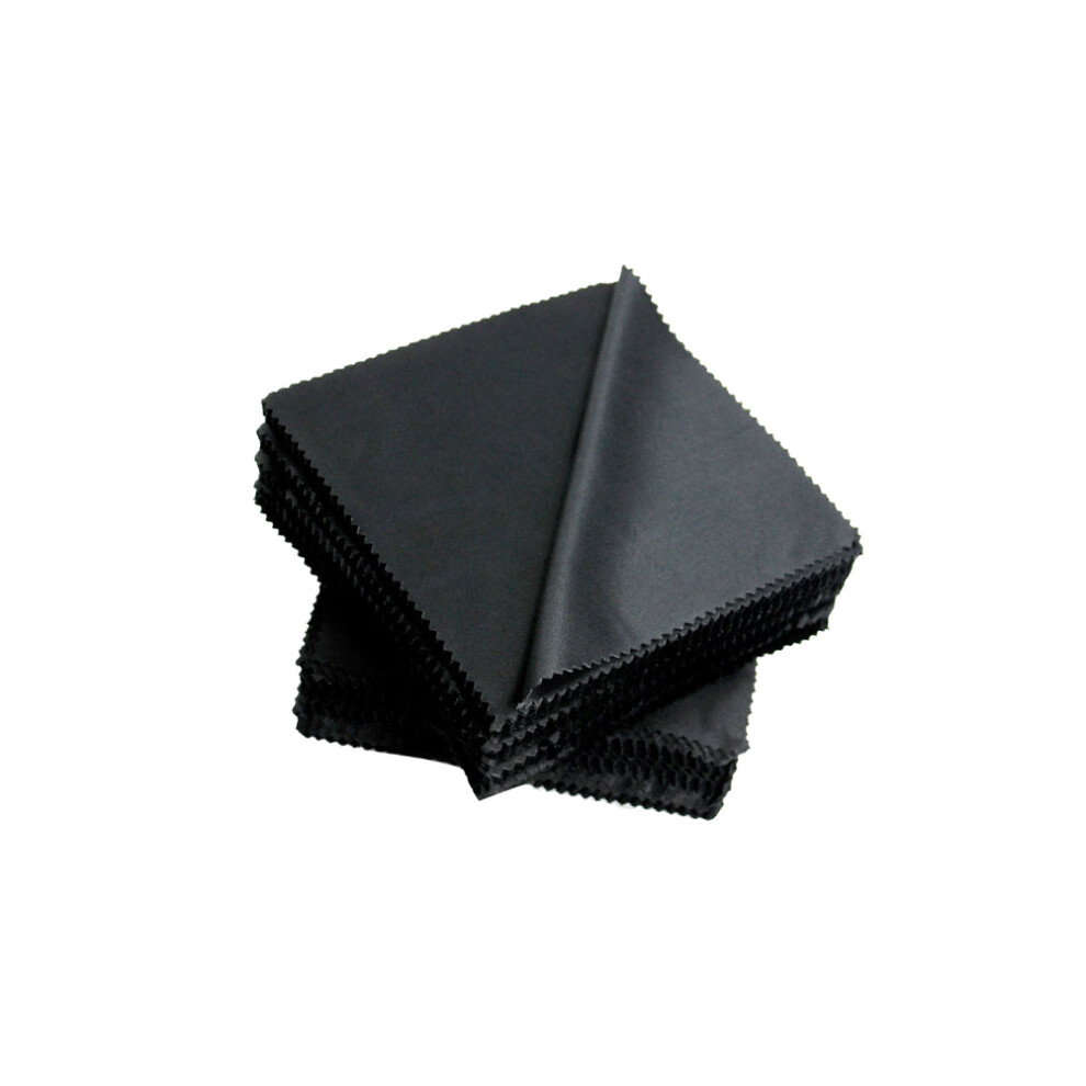 Inoomp Black 100Pcs Microfiber Glasses Cleaning Cloth 15X15cm
