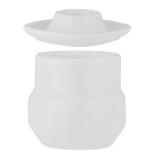 2Pcs Ceramic Egg Cup Tray White