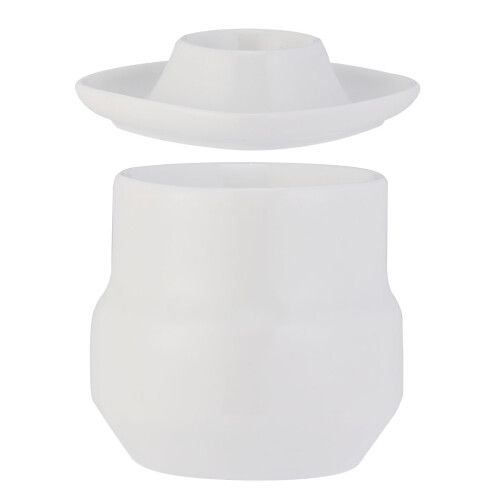 2Pcs Ceramic Egg Cup Tray White