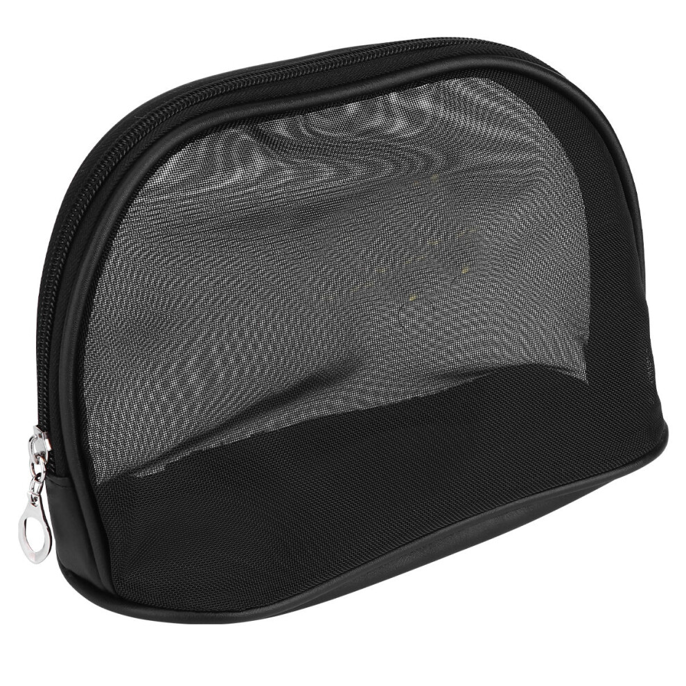Solustre Black Portable Travel Makeup Bag High Capacity Cosmetic Organizer