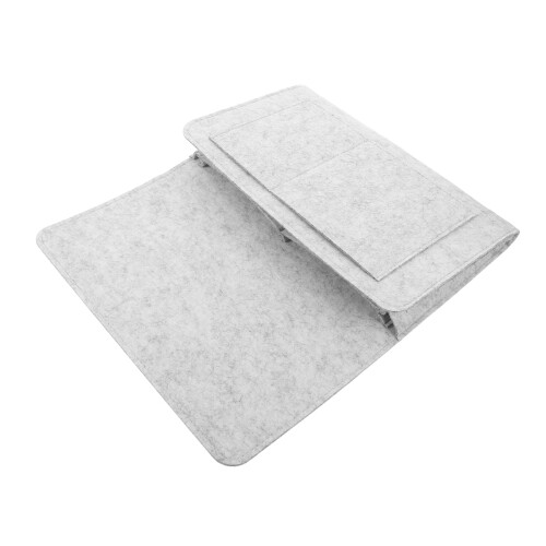 portable felt hanging bag for bedside storage and electronics (gray)