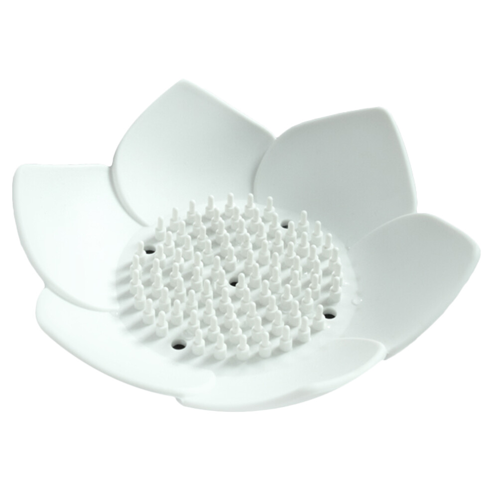 1Pc Silicone Petal Shaped Soap Dish Drain Holder For Bathroom-image-OPC-PKW669R-NEW