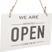 Double-Sided Wooden Door Sign Open Closed Modern Business Decoration
