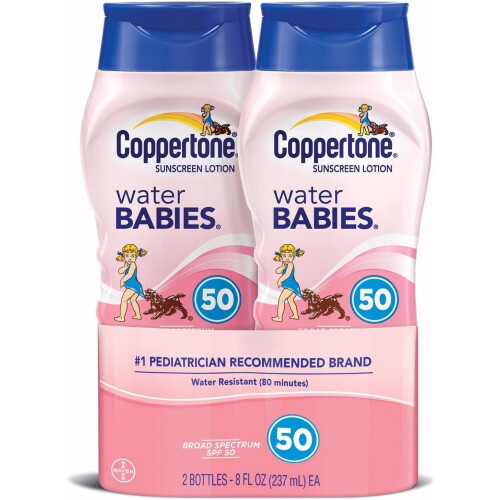 Coppertone Water Babies Solskydd Lotion, SPF 50, 8 oz. (2-pack)