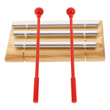 Meditation Chimes Three Tone Hand Chimes With Mallet Light Brown