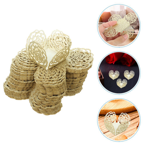 100Pcs Paper Truffle Wrappers Hollow Candy Packaging Cups 2