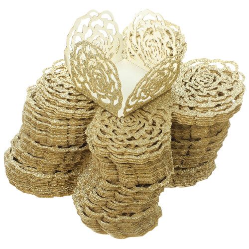 100Pcs Paper Truffle Wrappers Hollow Candy Packaging Cups