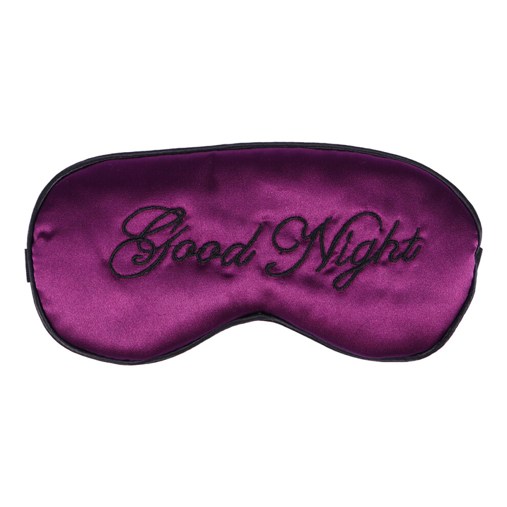 Artibetter Purple Silk Sleep Eye Mask With Embroidery For Men Women Kids