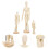 3Pcs Solid Wood Jointed Puppet Ornaments Blank For Diy Sketching 5