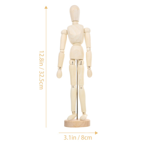 3Pcs Solid Wood Jointed Puppet Ornaments Blank For Diy Sketching 1