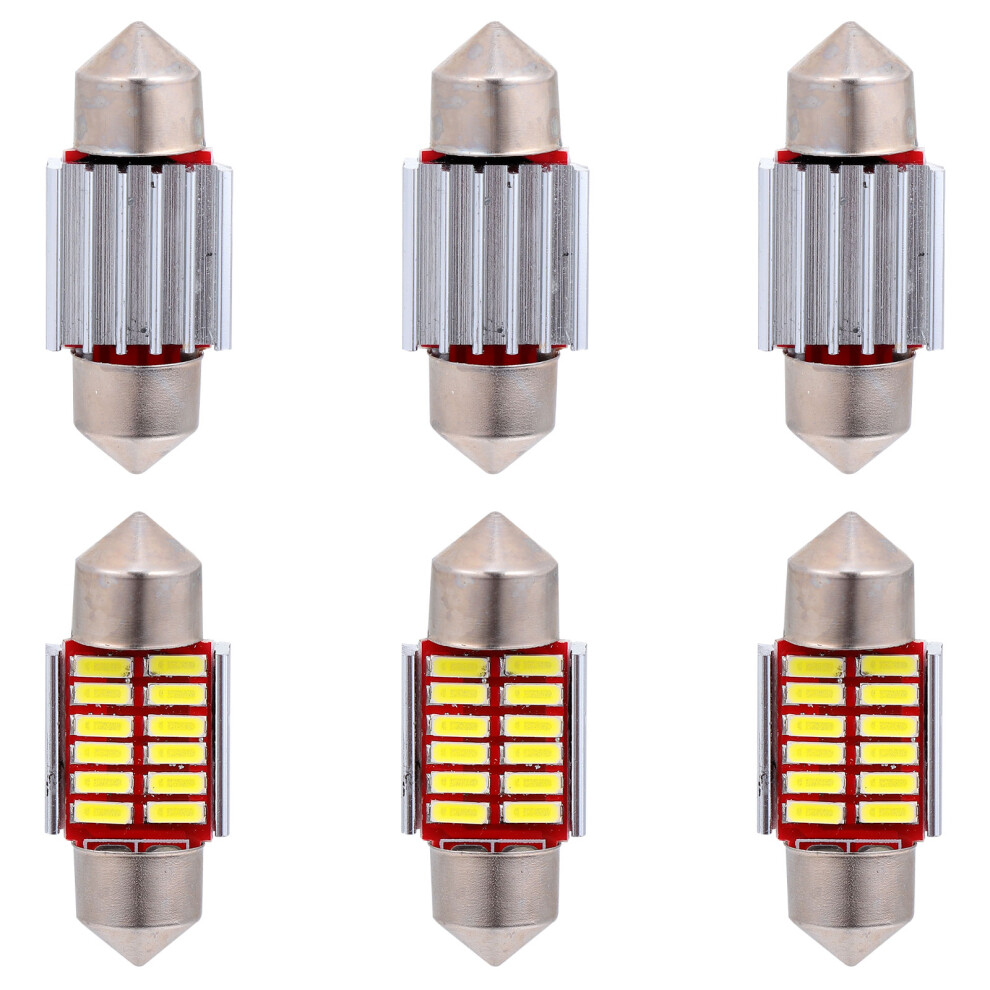 6 Pcs 31Mm Festoon Car Bulb For License Plate Lighting 3351143617080