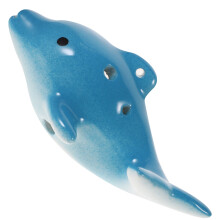 Small Ceramic 6-Hole Dolphin Ocarina For Kids And Adults