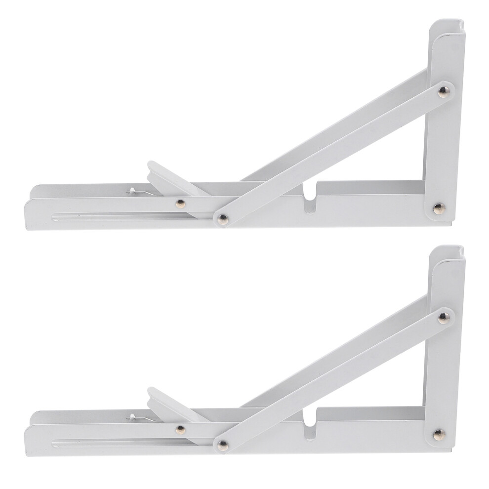 2Pcs 10 Inch Folding Shelf Bracket Stainless Steel Triangle Support 3344149090711