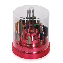 Pana neglebor bitholder Stand Display Arrangør- Støvsikker opbevaring Container Box Case Tools til hjemmebrug eller neglesalon - (48 huller Rose