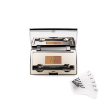 Kit de Cejas Fab Brows Duo, Kit de Plantillas con Espejo Compacto y Formador de Cejas, Paleta de Maquillaje Ojos Impermeable
