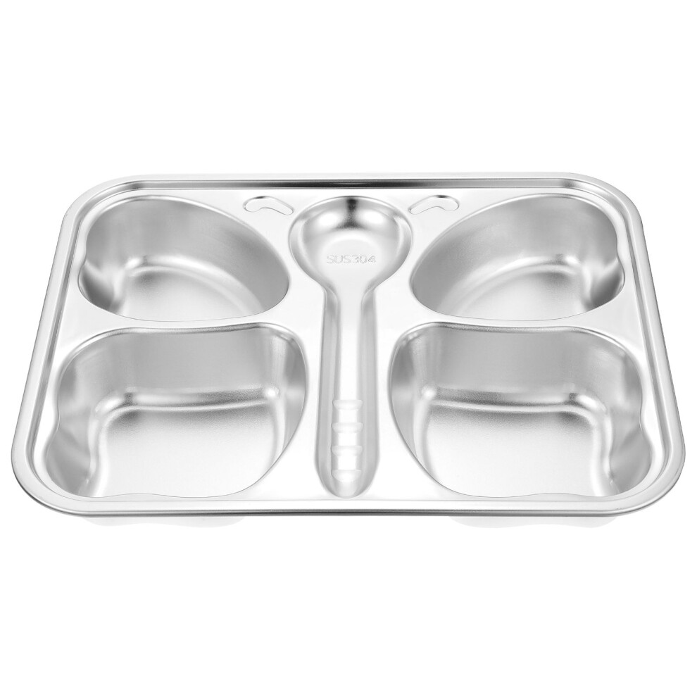 Ohphcall 1Pc Stainless Steel Divided Plate For Kids Fruit Breakfast Use