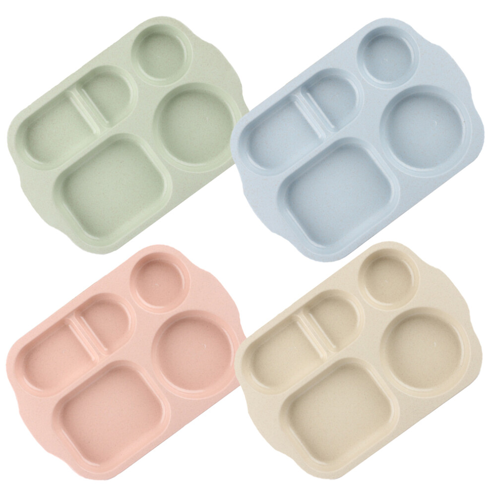 4Pcs Unbreakable Divided Dinner Plates For Kids And Adults Aboofan