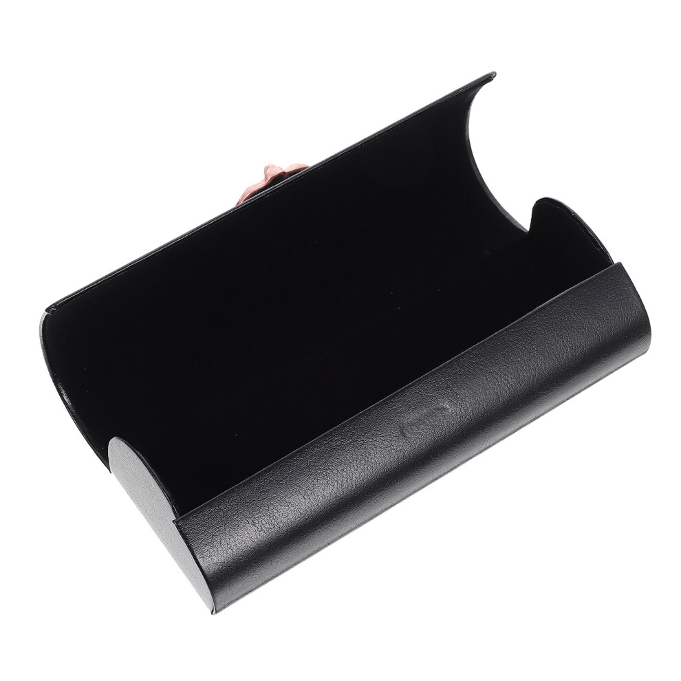 Ohphcall Black Portable Glasses Case Pu Sunglasses Storage Holder
