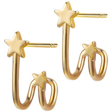 One Pair Simple Star Ear Studs For Girls Creative Jewelry Decor