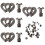 4Pcs Luggage Locks Double Heart Lock Buckles Bag Hardware Accessory 11