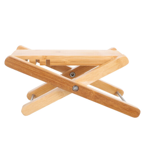 Bamboo Beauty Nail Pedicure Foot Stool Adjustable Folding