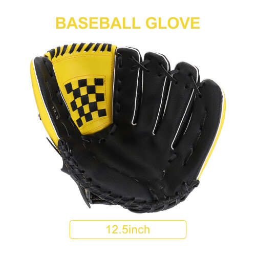 1Pc Baseball Glove Practical Softball Glove Durable Yellow Black 1