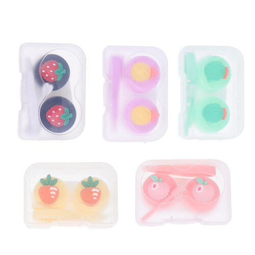 5St Premium Contacts Lens Container Compact Stevig En Kleurrijk