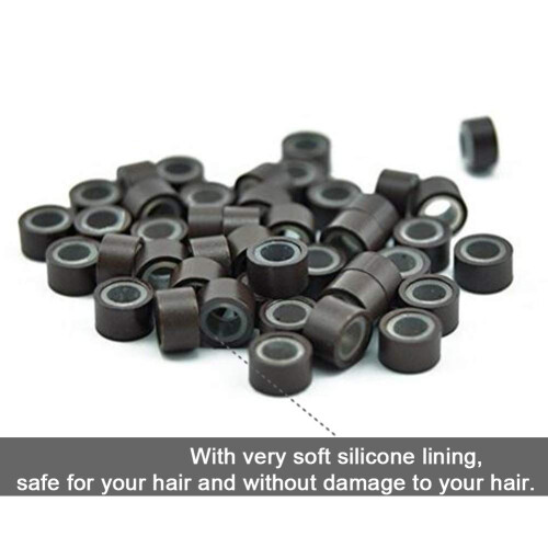 GOTDYA 2500pcs 5mm Miçangas de Extensões de Cabelo, Anéis de Micro Silício, I Tip, Weft e Miçangas de Tinsel 2