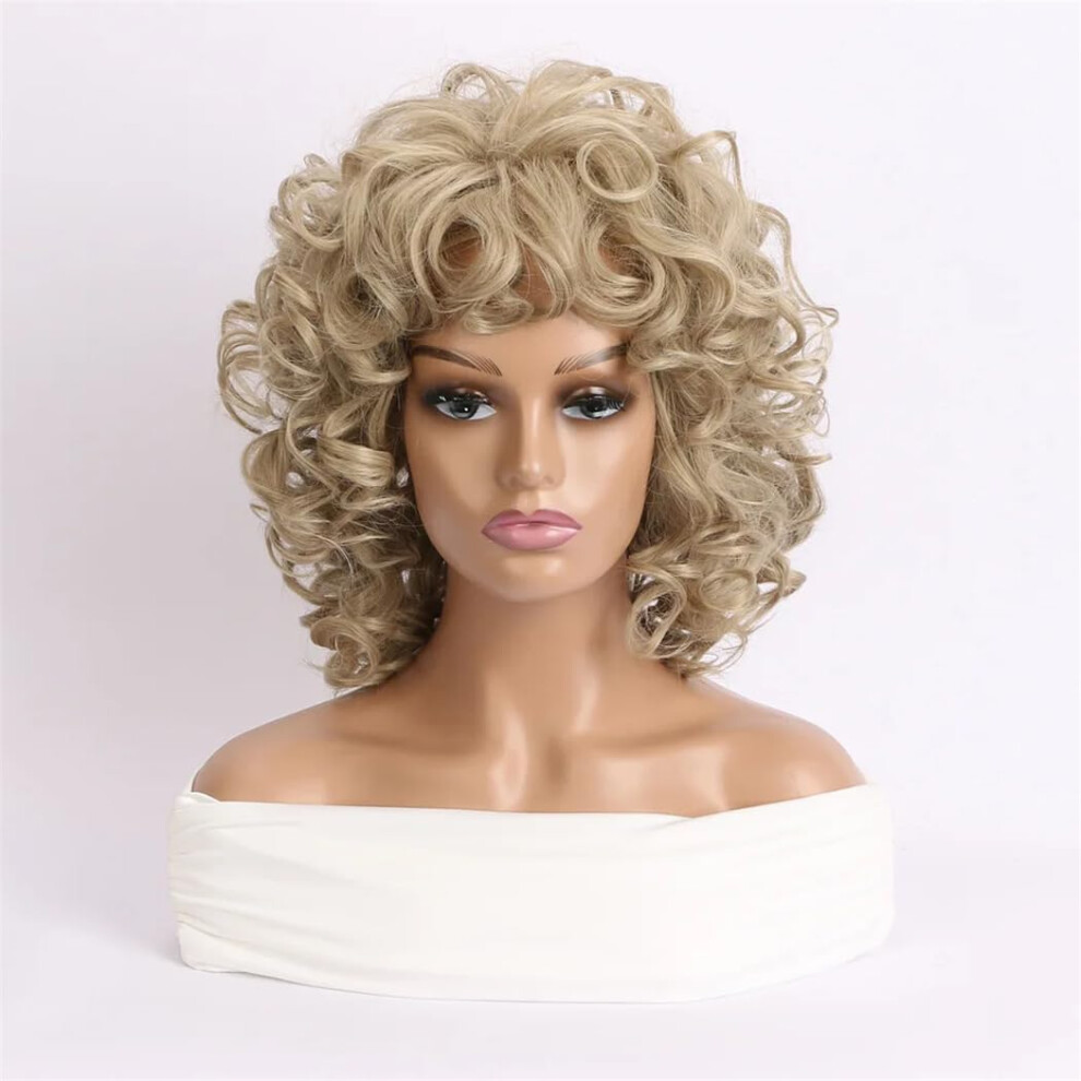 Unisex Women Fashion Wig Short Curly Synthetic Wig 12-Inch Fluffy For Party Cosplay Halloween One Piece