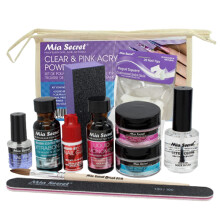 Kit per unghie acriliche Mia Secret per principianti - Kit per unghie con polvere acrilica rosa e polvere acrilica trasparente con tutto - Kit di