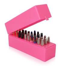 PANA Rechthoekige nagelboorhouder Display Organizer Case - Stofdichte hardmetalen bitopslagcontainerdoos voor manicuregereedschap Nagelsalon - 30 gat
