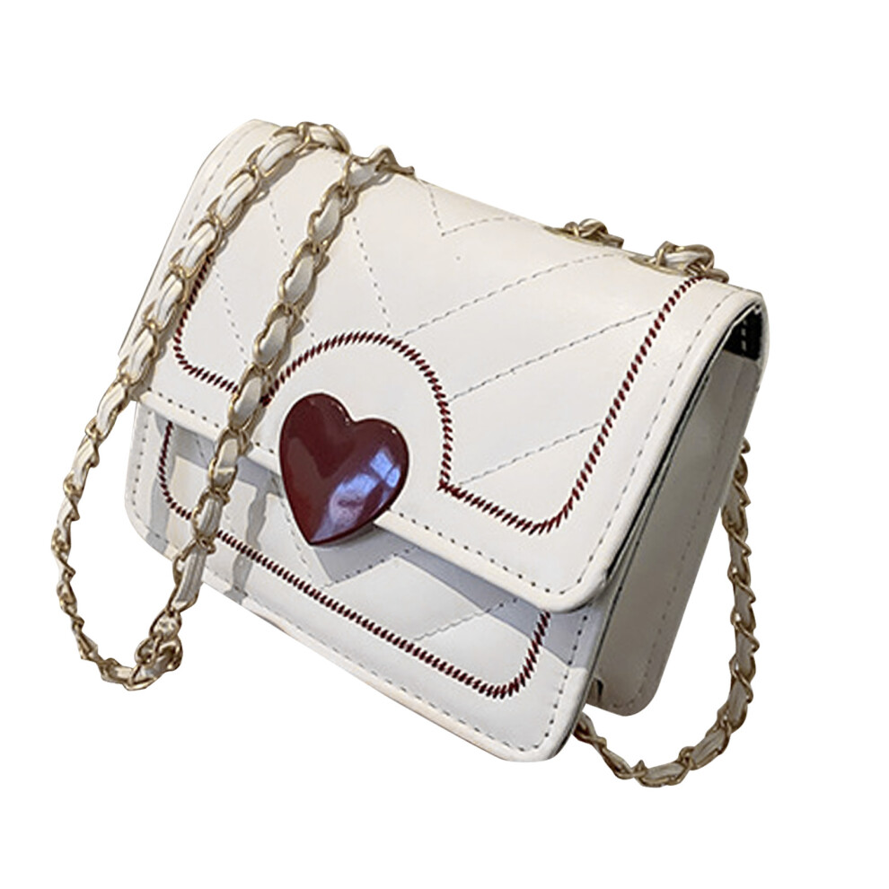 White Small Shoulder Bag with Chain, Fine Stitching for Party & Travel-image-OPC-PKW6HNB-NEW
