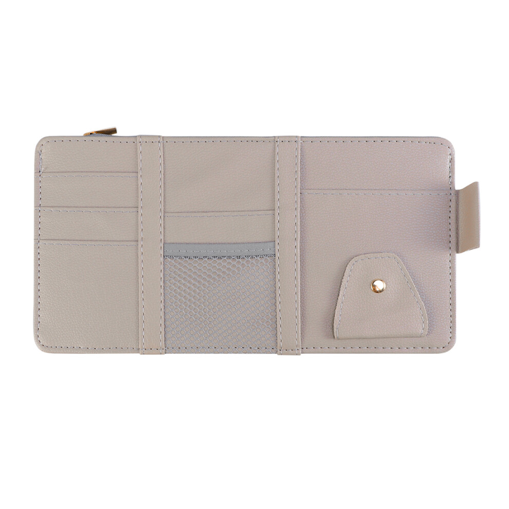 Multi-Functional Car Sun Visor Organizer With Zipper Storage Case Grey 3351143666415