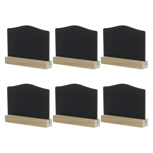 Raindrops Double-Sided Mini Chalkboard Signs Black 6pcs 3.9x2.9x0.9in
