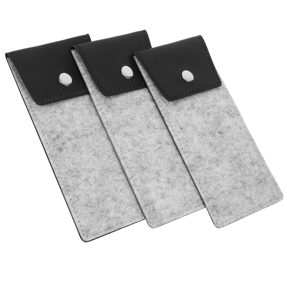 Ohphcall 3Pcs Felt Glasses Pouch For Sunglasses And Reading Eyewear