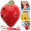 1 Set Ceramic 6 Hole Strawberry Shaped Ocarina Wind Instrument 3