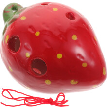 1 Set Ceramic 6 Hole Strawberry Shaped Ocarina Wind Instrument