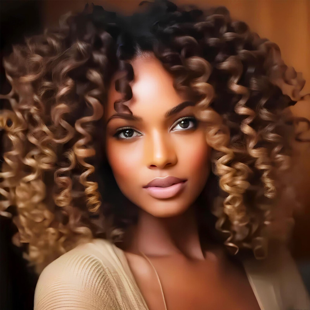 Svolna Unisex Brown 5 Packs 2X Ringlet Wand Curl Jamaican Bounce 8 Inch Synthetic Crochet Hair Extensions Blonde Ombre Crochet Braiding Hair 100 Roots
