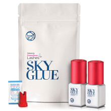 2-pack Sky Glue S+ Wimperextensionslijm Alleen voor professioneel gebruik - Extra sterke wimperextensionslijm 6-7 weken behoud en 1-2 seconden droogti