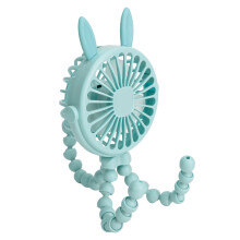 Verstellbarer blauer Mini-Handventilator für Kinderwagen mit 3 Geschwindigkeiten und LED-Licht
