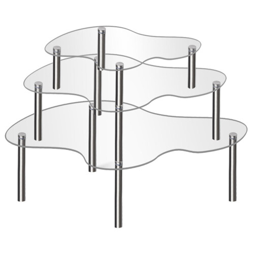 3Pcs Acrylic Display Riser Transparent Cake Holder for Wedding & Home 1