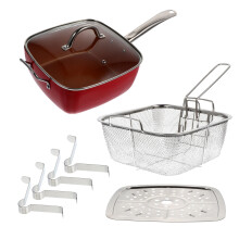 1 Set Van 4 Anti-Aanbak Wok Gebakken Mand Stevige Keukenkookwaren