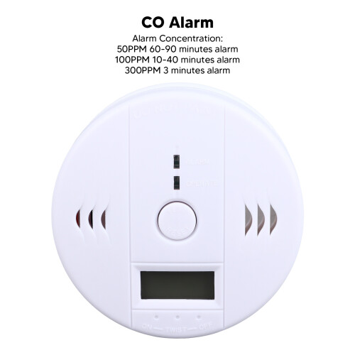 Easy Install CO Alarm with Sound Light Warning and Clear LCD Display 2